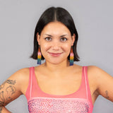 Ombre Bead Fringe Earrings