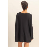 Boat Neck Batwing Sleeve Relaxed Sweater