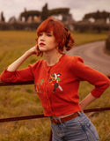 Head West Cropped Cardigan in Dusty Orange