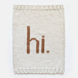 Hi. Hand Knit Baby Blanket Pecan
