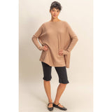 Boat Neck Batwing Sleeve Relaxed Sweater