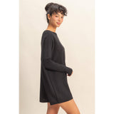 Boat Neck Batwing Sleeve Relaxed Sweater