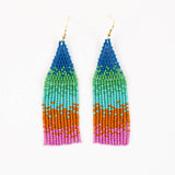 Ombre Bead Fringe Earrings