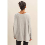 Boat Neck Batwing Sleeve Relaxed Sweater
