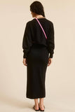 Asymmetrical Knit Top & Midi Skirt Matching Set