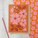 Wild Rose | Modern-Retro Floral Reusable Greeting Card