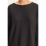 Boat Neck Batwing Sleeve Relaxed Sweater