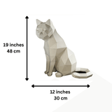 White Cat 3D Origami Model Paper Art