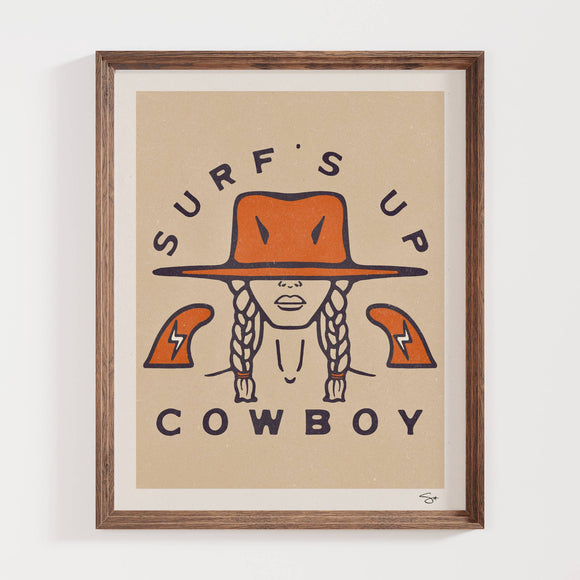 Surf’s Up Cowboy 1 | Coastal Cowboy Art Print