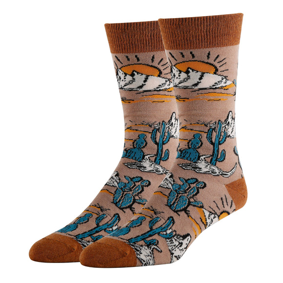 Wild West | Men's Premium Cotton Dress Crew Socks