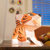 Baby Tiger Dual-Use Origami Model, Animal Lamp