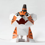 Baby Tiger Dual-Use Origami Model, Animal Lamp