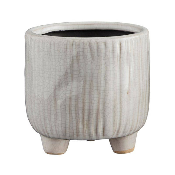 White Ceramic Pot with Feet