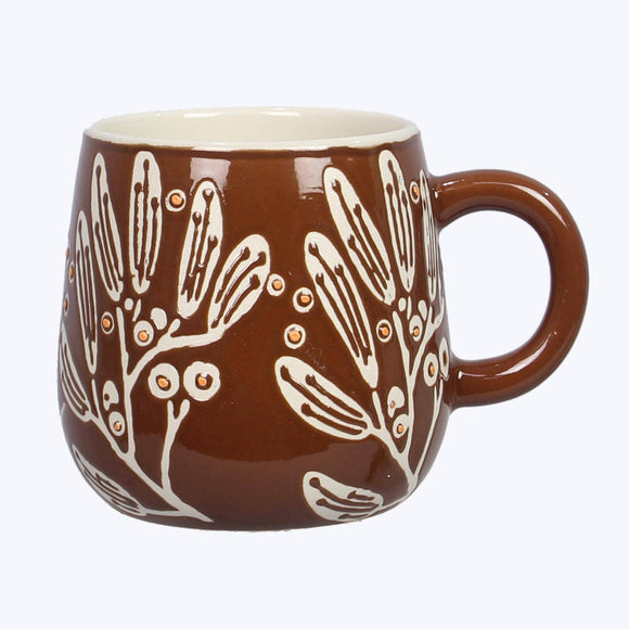 Stoneware Leaf Mug Rust