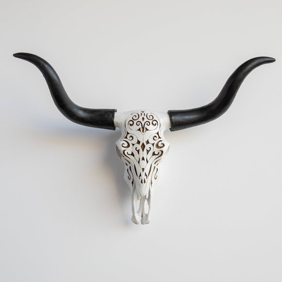 Faux Decorative Carved Texas Longhorn Wall Mount