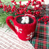 Hot Chocolate Felt Wool Ornament