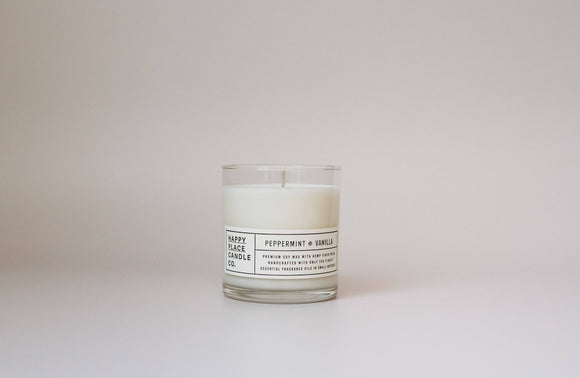 Peppermint + Vanilla 9oz Candle