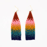 Ombre Bead Fringe Earrings