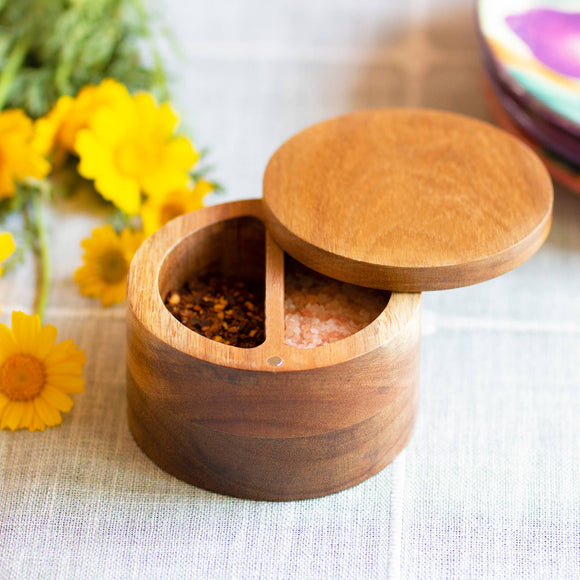 Rock & Branch® Acacia Duet Salt Cellar