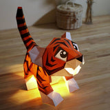 Baby Tiger Dual-Use Origami Model, Animal Lamp