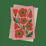 Corn Poppy | Modern-Retro Floral Reusable Greeting Card