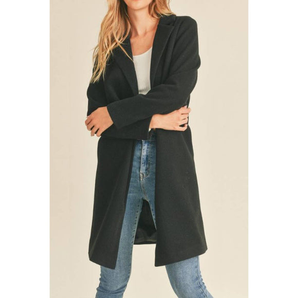 FAUX WOOL Single Breasted long coat