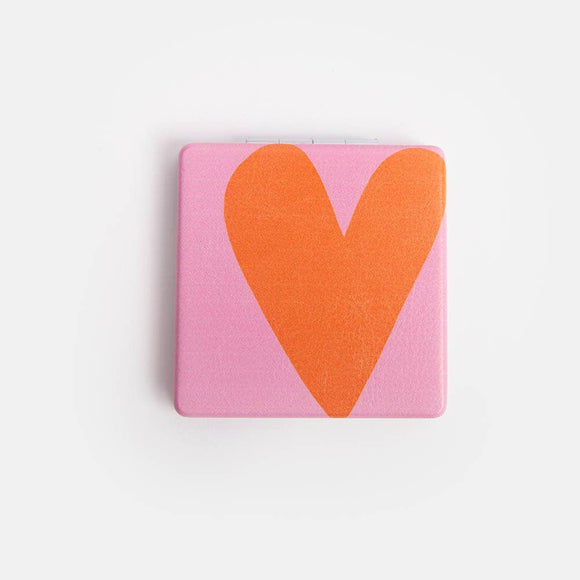 Colourblock Heart Square Pocket Mirror