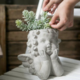 Large Cement Little Angel Planter