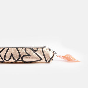 Rose Gold Magnet Heart Pencil Case