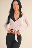 Long Sleeve V Neck Wrap Top