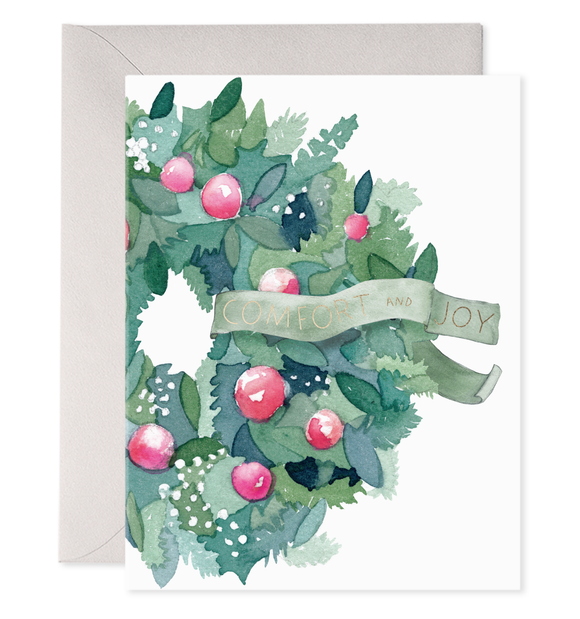 Comfort and Joy Wreath Greeting Card
