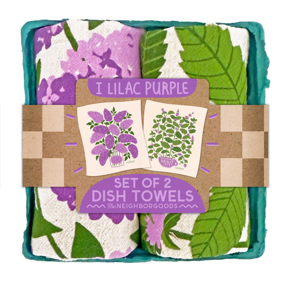 LILAC PURPLE Tea Towel Set 2