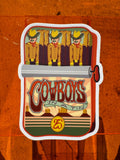 Cowboys in a Tin Sticker