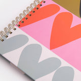 Colourblock Hearts Spiral A4 Notebook