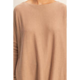 Boat Neck Batwing Sleeve Relaxed Sweater