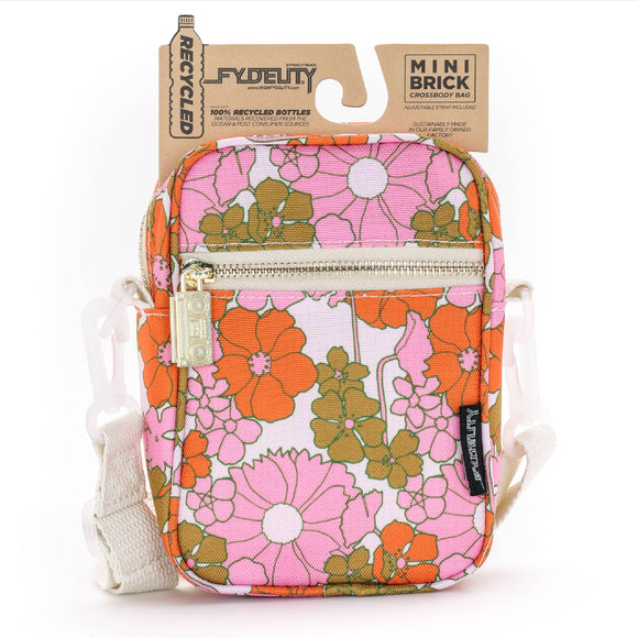 Mini Brick Bag  Floral Red Pink