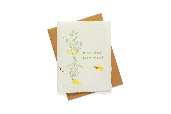 Rooting for you  | Seed Card | Letterpress Greeting Card