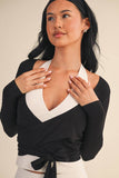 Long Sleeve V Neck Wrap Top