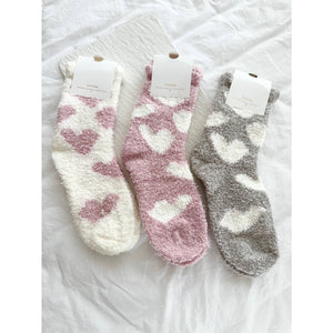 Lovely Heart Fuzzy Socks