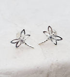 Silver Dragonfly Studs