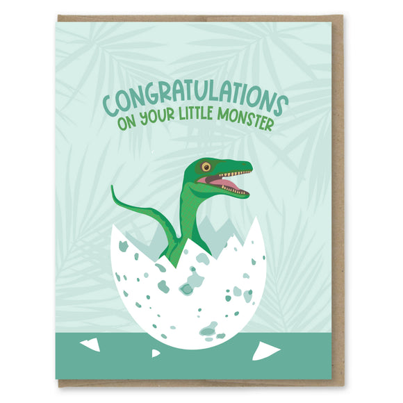Little Monster Dino Baby Card