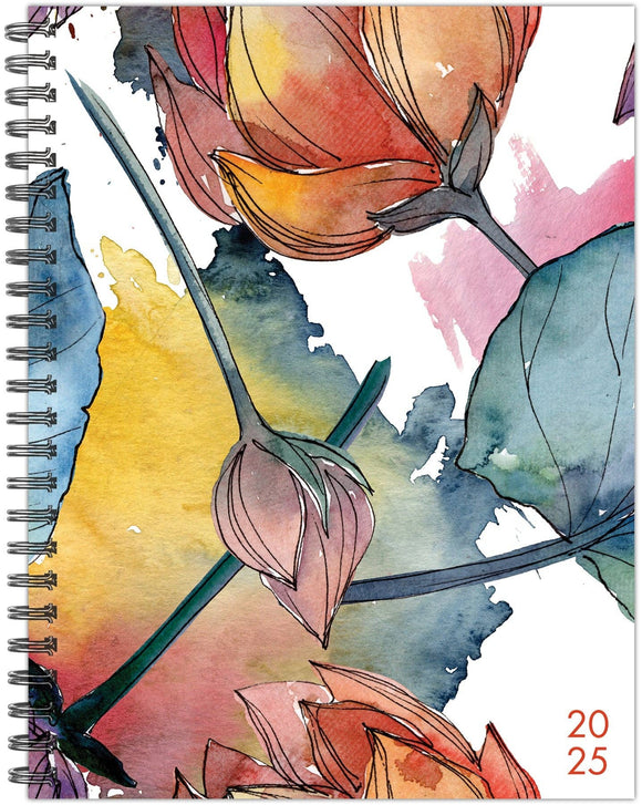 Watercolor Flora 2025 Softcover Weekly Planner