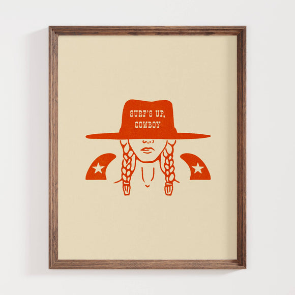 Surf's Up Cowboy 2 | Coastal Cowgirl Art Print