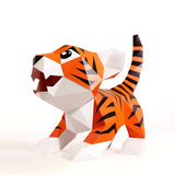 Baby Tiger Dual-Use Origami Model, Animal Lamp