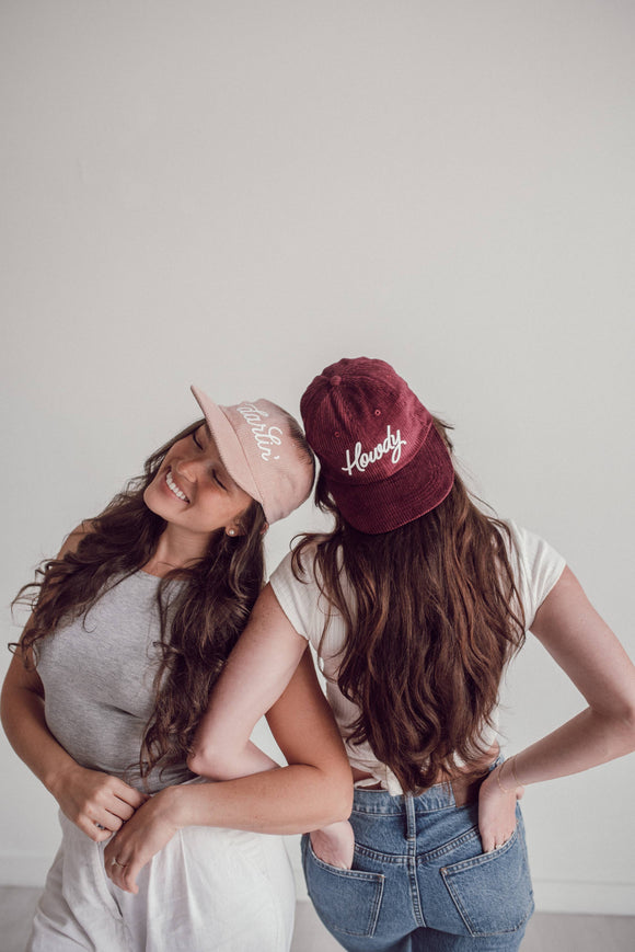 Howdy Cursive Corduroy Cap