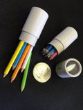 12 mini pencils in paper tube