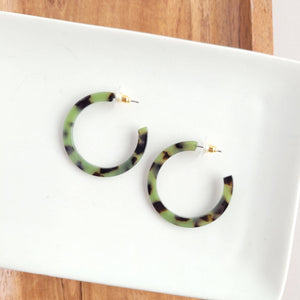 Camy Hoops - Olive Tortoise // Earrings