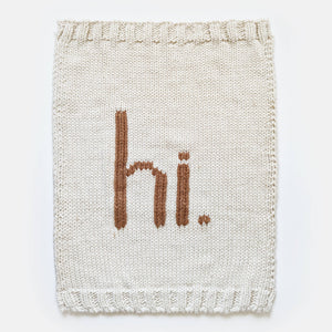 Hi. Hand Knit Baby Blanket Pecan