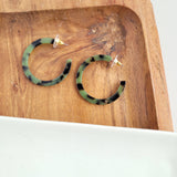 Camy Hoops - Olive Tortoise // Earrings