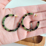 Camy Hoops - Olive Tortoise // Earrings